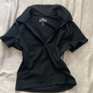 Hollster Black Collared Baby Tee